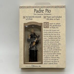 PADRE PIO THE CAPUCHIN STIGMATIST BY ROMAN, INC. 3-1/4 INCH HIGH ORIGINAL BOX